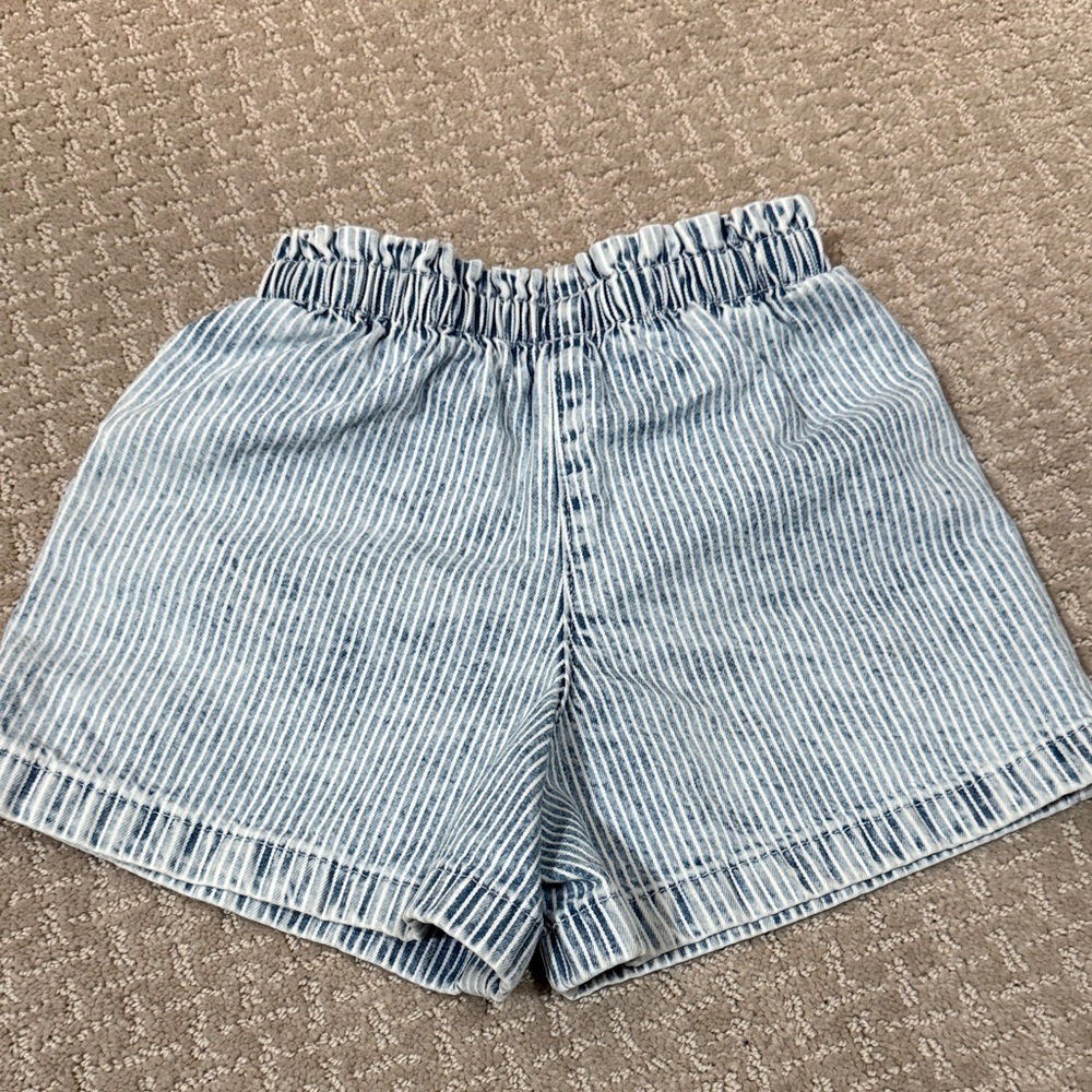 next Light Blue & White Striped Embroidered Pocket Shorts - Picture 4 of 4